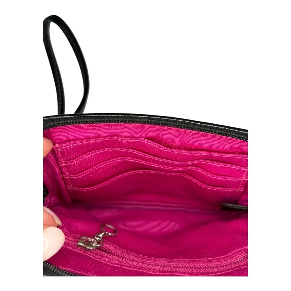 Coach Signature Plaid Wristlet Zip Wallet Pouch | Subtle Shimmer | Pink Interior - Picture 8 of 8